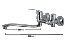 wandarmatur mit Geräteanschluss Maschine Anschluss Auslauf 160mm
