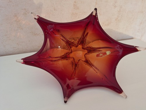 Sternförmige rote glas schale - sternförmige, glas-schale