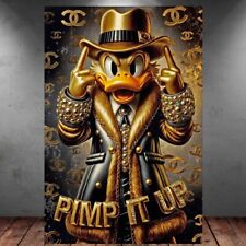 LEINWAND BILD ER XXL POP ART GOLDEN DAGOBERT PIMP GRAFFITI ABSTRAKT WAND BILD