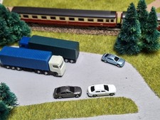 2 Lkw + 3 Pkw Spur Z Konvolut Sattelzug Miniclub 1:220 Autos (Lkw1