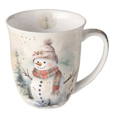 Tasse, Porzellantasse SNOWMAN IN NATURE 0,4l by Ambiente | Schneemann