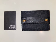 Gianni Versace Portemonnaie, Kartenetui für Damen Leder/Stoff Medusa ca.11,5x8,5