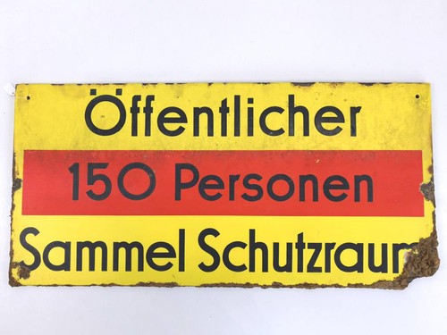 Luftschutz emailleschild - luftschutz,