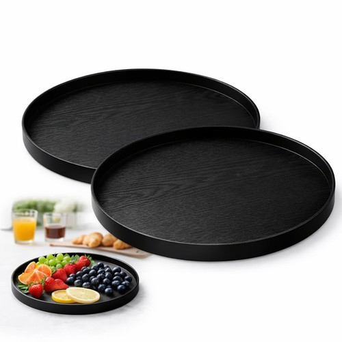 Deko tablett rund schwarz 30cm - deko,