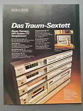 Siemens HiFi Systen 777 Stereoanlage  1980 Vintage Ad Werbung Reklame