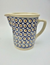 Milchkrug Saftkrug 1,2 Liter Bunzlau Polen Boleslawiec Pfauenaugendekor