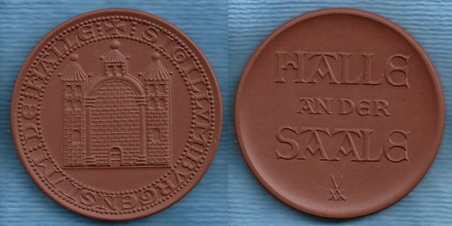 Porzellan medaille halle - porzellan-medaille, an