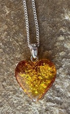 Bernstein Anhänger 'Herz'