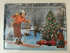 Metallschild, Blech, Reklame, Werbung, Bier Sternquell, Weihnachten, retro