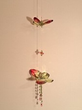 Formano Dekoanhänger Schmetterling / grün - rosa / Deko / 607256