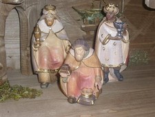 Pema Krippenfiguren Heiligen drei Könige Holz Neu Color Nr.502 12cm
