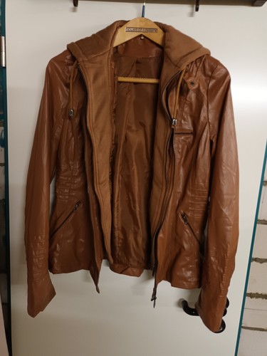 Damen kunstlederjacke mit - kunstlederjacke,