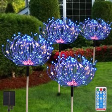 4x LED Solarleuchte Feuerwerk