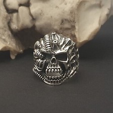 Totenkopf Ring Silber 925 Skull Schädel Sterlingsilber Giger Alien Predator
