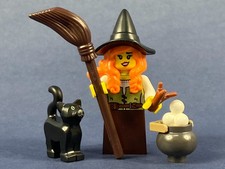 LEGO®  Hexe Witch Katze Topf Besen Zauber Halloween Castle 10332 MOC Köchin