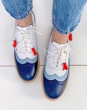 Women Lace Up Flat Low Heel
