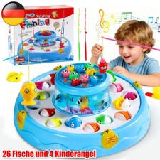 NEU! Angelspiel Magnetisch ab 2–3 Jahre, Kinderspielzeug mit 26 Fischen 4 Angeln