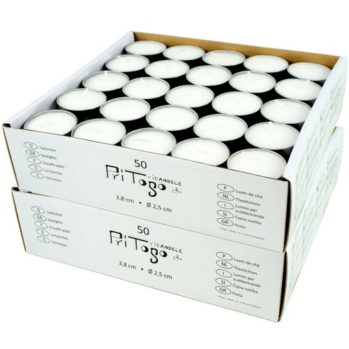 Pritogo teelichter weiss - weiss, [100