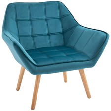 Einzelsessel Ohrensessel Relaxsessel samtartiges Polyester skandinavisch Blau