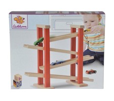 Eichhorn Autorennbahn Holzrennbahn Kinder Spielzeug mit 4 Autos Holz - B-Ware