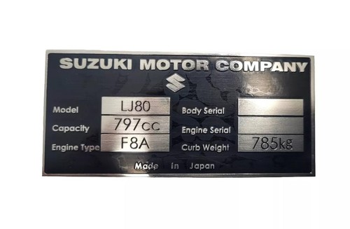 Suzuki lj80 kennzeichen - suzuki,