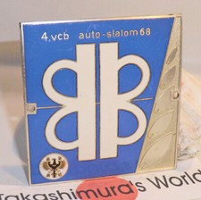 AUTOPLAKETTE edel VCB Auto Slalom Berlin 1968 VESPA CLUB ADAC AUTOBAHNKREUZ DM83