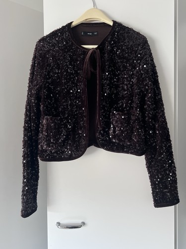 Pailletten bolero braun - bolero, m