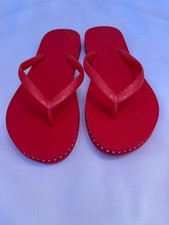 Sandalen Zehentrenner Flip Flops Bade Schuhe Kamin rot Strass Steine Gr 36 NEU