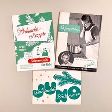 Midcentury Heft Rezepte Plätzchen Weihnachten Geschenk Köchin 3 Alte Broschüren