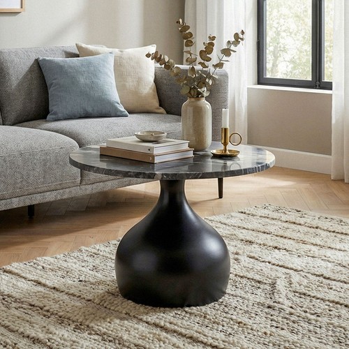 Couchtisch mit marmor platte - mit,