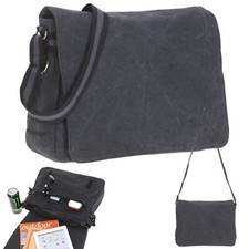 Tasche Herren Schultertasche Spear A4 Kuriertasche Canvas Canvastasche Schwarz