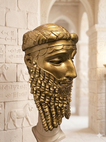 Bronze bemalte sargon von - bemalte,