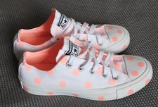 Converse Chuck Taylor All Star Ox Weiß Neon orange Tupfen Polka Dot Schuhe Gr. 6