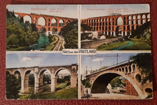 Heliokolor- AK Gruss aus dem Vogtland Brücken Göltzschtalbrücke ~ 1920
