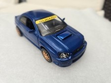 NewRay Modellauto Subaru Impreza WRX STI (1/32) Blau Goldene Felgen ohne Spoiler
