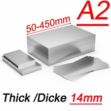 Edelstahlblech gebürstet Dicke 14mm V2A Zuschnitte Platte VA Blech 50 100-450mm