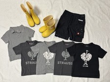 Paket Engelbert Strauss Gr. 110/116 Jungen Polo T-Shirt Hose Gummistiefel Gr. 28