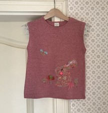 Next England T-Shirt 110 Mädchen Pink Spitze Hase Pailletten Glitzer Blumen