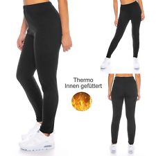 Damen Winter Leggings Thermo-Hose High-Waist Stretch warm gefüttert 38 40 42 46