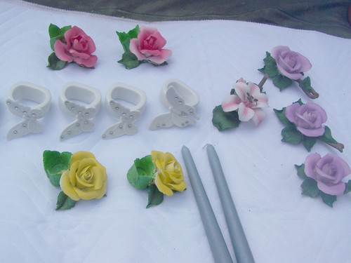 Rosen zierkeramik kerzenhalter - rosen,