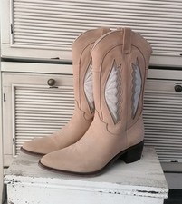 Shoecolate Westernstiefel Cowboy Stiefel Beige Gr. 40