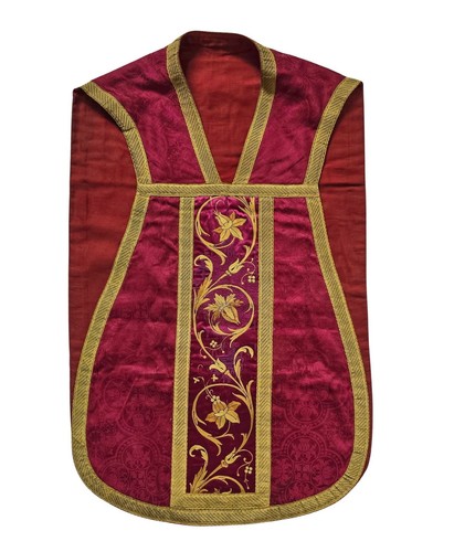Antike weinrote kasel - kasel,, ornat