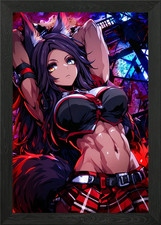 Urban Anime Foxgirl Gerahmtes