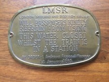 Eisenbahnfans /Antik /WC/Messingschild LMSR London Midland&Scottish Railway/1865