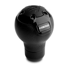 Momo NERO Schaltknauf Schalthebelknauf Schwarz Leder Aluminium