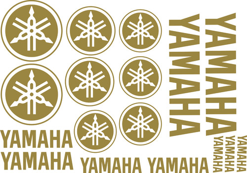 Yamaha aufkleber set gold - aufkleber,