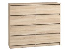 Kommode mit 8 Schubladen 120cm Sideboard Möbel Schrank Schubladenschrank Sonoma