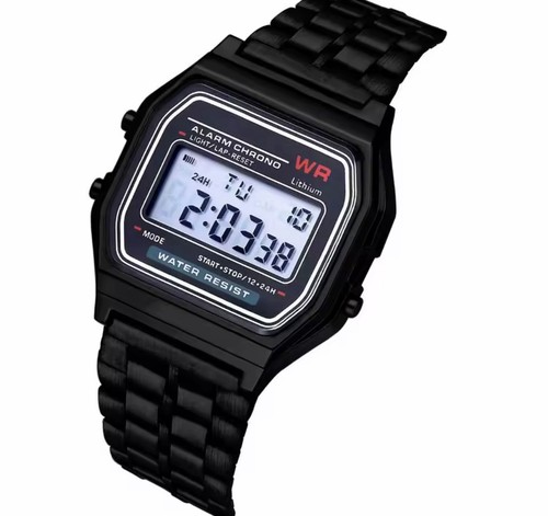 Vintage digitaluhr stahl farbe - vintage,