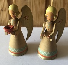 Erzgebirge 2 Engel Kerzenhalter WEHA