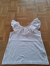 ZARA T-Shirt  Gr. 5-6Y 116 cm cremefarben 100% Baumwolle Volant Mädchen